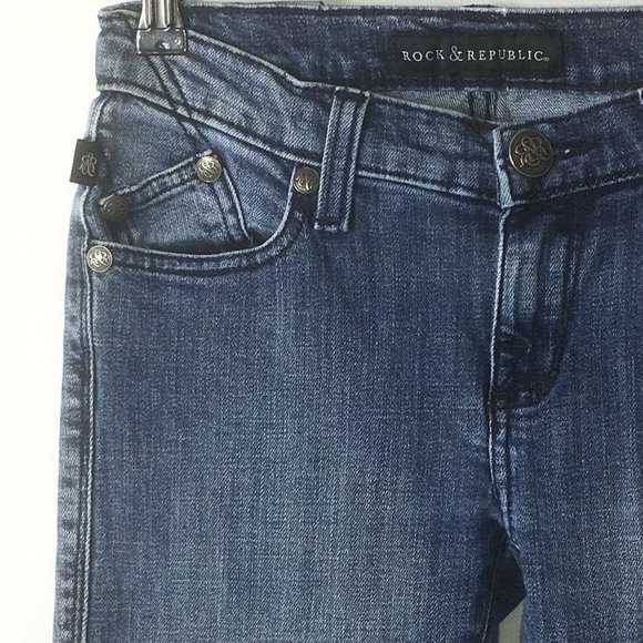 Rock And Republic Womens Kasandra Jeans Sz 0 Blue Wash Denim 5 Pocket 31" Inseam - Picture 6 of 12